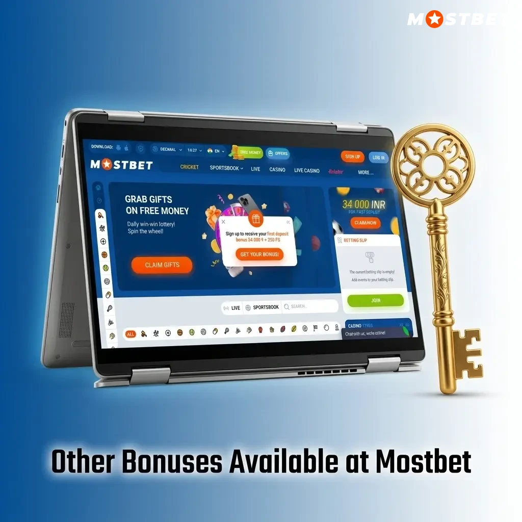 Mostbet ongoing promotions including reload bonus, free bet, cashback, accumulator bonus and loyalty programme rewards